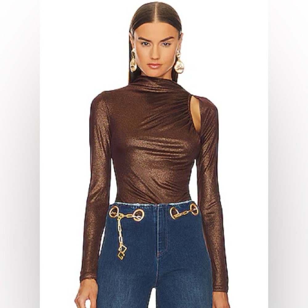 Elegant Brown Long Sleeve Women's Top